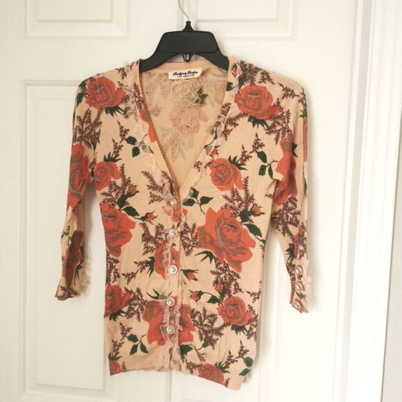 Twelve by twelve floral knit cardigan size xs - Picture 1 of 6
